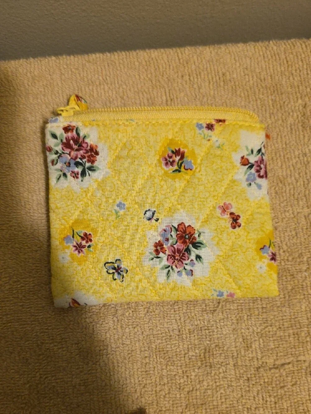 Yellow Floral Quilted Shoulder Bag Set - Inv.537